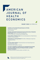 front cover of American Journal of Health Economics, volume 9 number 2 (Spring 2023)