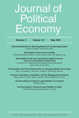 front cover of Journal of Political Economy, volume 131 number 5 (May 2023)