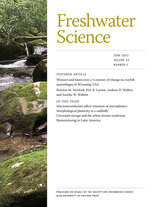 front cover of Freshwater Science, volume 42 number 2 (June 2023)