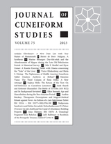 front cover of Journal of Cuneiform Studies, volume 75 number 1 (2023)