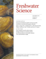 front cover of Freshwater Science, volume 42 number 3 (September 2023)
