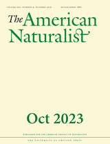 front cover of The American Naturalist, volume 202 number 4 (October 2023)