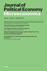 front cover of Journal of Political Economy Microeconomics, volume 1 number 4 (November 2023)