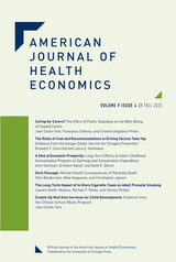 front cover of American Journal of Health Economics, volume 9 number 4 (Fall 2023)