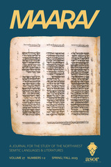 front cover of Maarav, volume 27 number 1-2 (Spring 2023)
