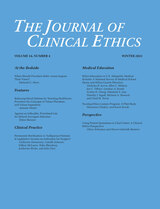 front cover of The Journal of Clinical Ethics, volume 34 number 4 (Winter 2023)