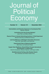 front cover of Journal of Political Economy, volume 131 number 12 (December 2023)