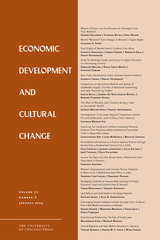 front cover of Economic Development and Cultural Change, volume 72 number 2 (January 2024)