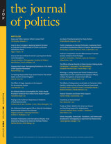 front cover of The Journal of Politics, volume 86 number 1 (January 2024)