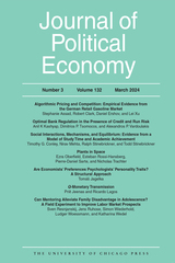 front cover of Journal of Political Economy, volume 132 number 3 (March 2024)