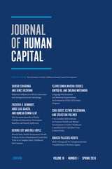 front cover of Journal of Human Capital, volume 18 number 1 (Spring 2024)