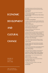 front cover of Economic Development and Cultural Change, volume 72 number 3 (April 2024)