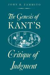 front cover of The Genesis of Kant's Critique of Judgment