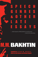 front cover of Speech Genres and Other Late Essays