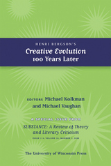 front cover of Henri Bergson’s Creative Evolution 100 Years Later