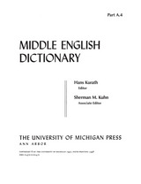 front cover of Middle English Dictionary