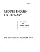 front cover of Middle English Dictionary