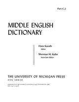 front cover of Middle English Dictionary