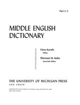 front cover of Middle English Dictionary