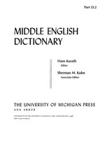 front cover of Middle English Dictionary