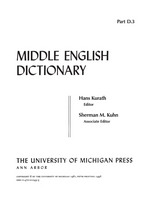 front cover of Middle English Dictionary