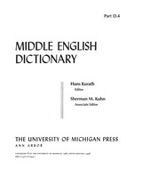 front cover of Middle English Dictionary