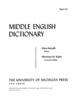 front cover of Middle English Dictionary