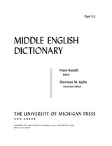 front cover of Middle English Dictionary