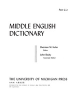 front cover of Middle English Dictionary