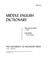 front cover of Middle English Dictionary