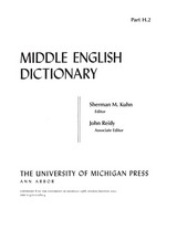 front cover of Middle English Dictionary