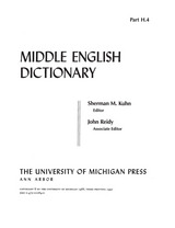 front cover of Middle English Dictionary