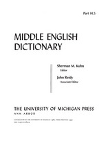 front cover of Middle English Dictionary