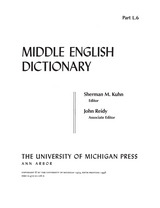 front cover of Middle English Dictionary