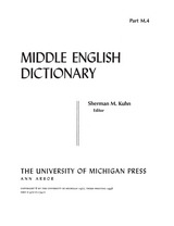 front cover of Middle English Dictionary