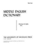 front cover of Middle English Dictionary