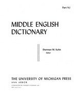 front cover of Middle English Dictionary