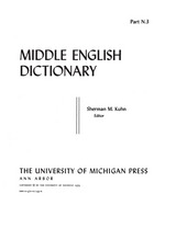 front cover of Middle English Dictionary