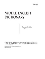 front cover of Middle English Dictionary