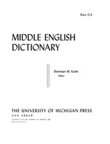 front cover of Middle English Dictionary