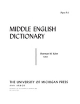 front cover of Middle English Dictionary