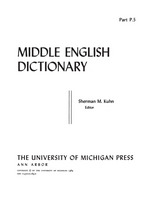 front cover of Middle English Dictionary