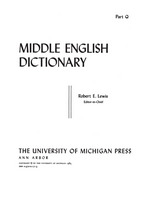 front cover of Middle English Dictionary