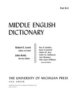 front cover of Middle English Dictionary