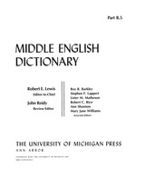 front cover of Middle English Dictionary