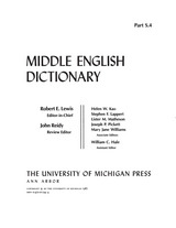 front cover of Middle English Dictionary