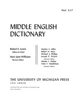 front cover of Middle English Dictionary