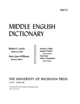 front cover of Middle English Dictionary