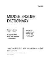 front cover of Middle English Dictionary