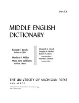 front cover of Middle English Dictionary